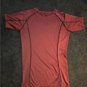 Maroon/Burgundy Athletic Wear with Black Accents